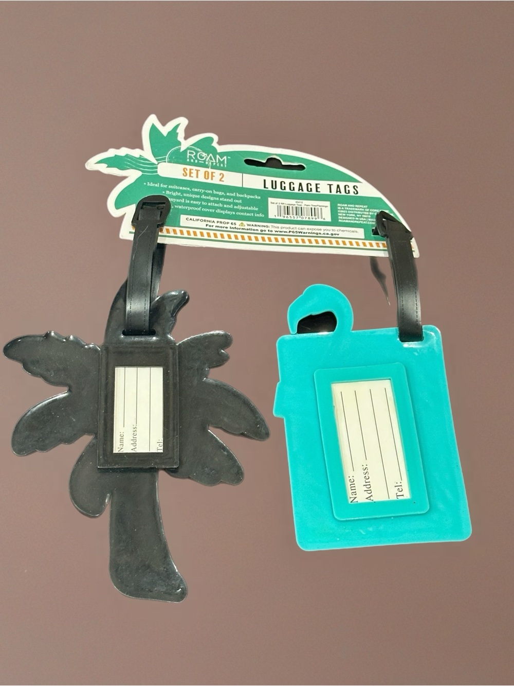 🦩Flamingo & Palm Tree Luggage Tags - Picture 2 of 2